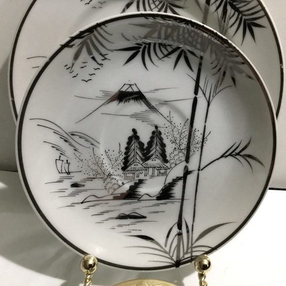 Vintage Kutani Porcelain Lithophane 3 piece set - Picture 10 of 15